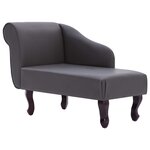 vidaXL Chaise longue Gris Similicuir