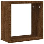vidaXL Étagères murales sous forme cube 4 Pièces chêne marron 30x15x30cm
