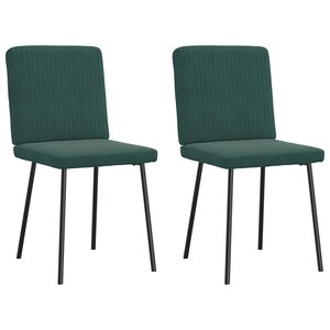 vidaXL Chaises à manger lot de 2 Vert foncé Velours