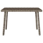 VidaXL Table basse de jardin rectangulaire gris 60x40x37 cm rotin