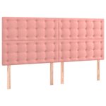 vidaXL Tête de lit à LED Rose 200x5x118/128 cm Velours