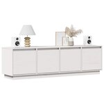 vidaXL Meuble TV Blanc 156x37x45 cm Bois de pin massif