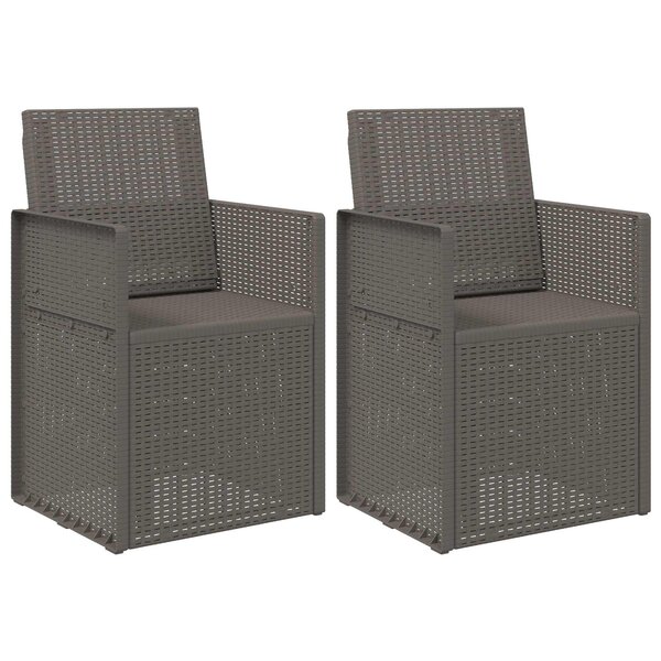 vidaXL Chaises de jardin salle à manger 2 Pièces Gris clair PP