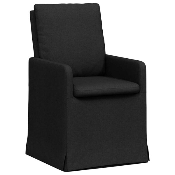 vidaXL Chaises de salle à manger 2 pc tissu Noir 57 x 67 x 98 cm