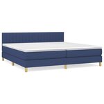 vidaXL Sommier à lattes de lit avec matelas Bleu 200x200 cm Tissu