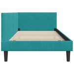 vidaXL Cadre de lit d'angle Turquoise 100 cm x 200 cm tissu