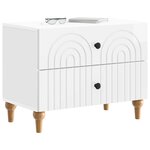 vidaXL Cabinet de chevet avec tiroir Blanc brillant 62 x 34 5 x 48 cm