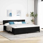 vidaXL Lit boxspring avec matelas avec matelas Noir 200 x 200 cm tissu