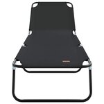vidaXL Chaise longue pliante 1-personne Noir 56 x 189 x 87 cm tissu