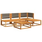vidaXL Ensemble de canapés de jardin 5 pièces avec coussins en bois d'acacia et corde