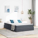vidaXL Lit avec rangement et matelas Gris foncé 140 x 200 cm Velours