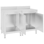 vidaXL Table de travail commerciale avec armoire 120x60x96 cm Inox