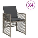 vidaXL Chaises de jardin avec coussins lot de 4 gris résine tressée