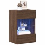 vidaXL Meubles muraux avec lumières LED pour TV 2 Pièces chêne marron 40x30x60 5 cm