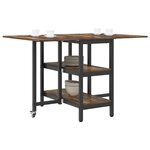 vidaXL Table à dîner 122 x 80 x 76 5 cm Bois d'ingénierie Chêne fumé