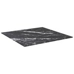 vidaXL Dessus de table noir 50x50 cm 6 mm verre trempé design marbre