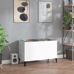 vidaXL Armoire à disques blanc brillant 74 5x38x48cm bois d'ingénierie