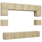 vidaXL Ensemble de meuble TV 8 Pièces Chêne sonoma Bois d'ingénierie
