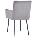 Vidaxl chaises à manger avec accoudoirs lot de 2 gris velours