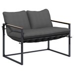 vidaXL Ensemble de canapé de jardin 4 Pièces Noir et anthracite Acier