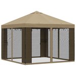 vidaXL Abri de jardin avec parois 3 x 3 m Beige Polyester et Acier