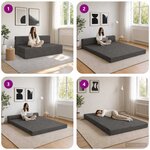 vidaXL Canapé-lit pliable Gris foncé 152 x 86 5 x 60 cm Tissu