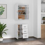 Vidaxl buffet haut blanc brillant bois d'ingénierie