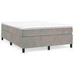 vidaXL Sommier à lattes de lit et matelas Gris clair 140x190cm Velours