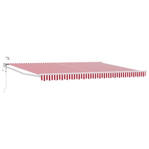 vidaXL Auvent rétractable électrique Rouge et Blanc 4 5 × 3 m