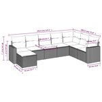 vidaXL Salon de jardin 8 Pièces avec coussins noir résine tressée