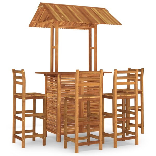 vidaXL Ensemble de bar de jardin 5 Pièces Bois d'acacia solide