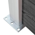 vidaXL Ensemble de panneau de clôture WPC 1657x(105-186) cm Noir
