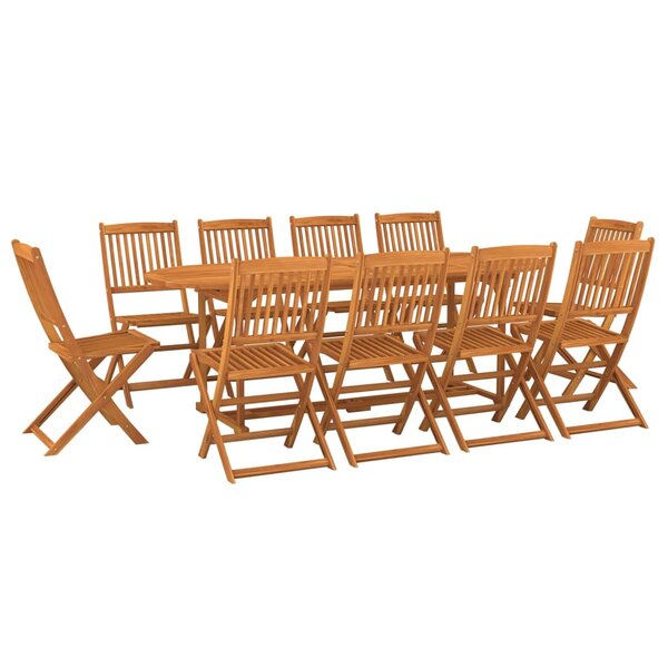 vidaXL Ensemble à manger de jardin 11 Pièces 220x90x75 cm bois d'acacia