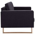 vidaXL Canapé à 2 places Tissu Noir