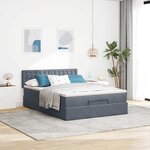 vidaXL Cadre de lit ottoman avec matelas gris foncé 140x200 cm velours