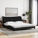 vidaXL Lit avec matelas Hvar noir 180x200 cm tissu