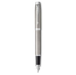 PARKER IM ESSENTIEL Stylo plume  Acier  Plume moyenne  encre bleue  Coffret cadeau