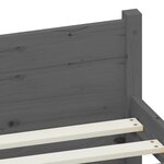 vidaXL Cadre de lit Gris Bois massif 75x190 cm Petit simple