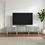vidaXL Meuble TV Sonoma gris 147 x 34 5 x 30 cm Bois d'ingénierie