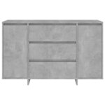 vidaXL Buffet avec 3 tiroirs Gris béton 120x41x75 cm Bois d'ingénierie