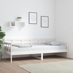 vidaXL Lit de jour blanc bois de pin massif 80x200 cm