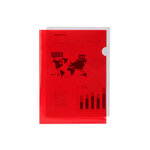 Pochette coin liderpapel polypropylène 180 microns a4 210x297mm capacité 20f coloris rouge transparent