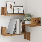 vidaXL Étagère d'angle murale vieux bois 40x40x49 5 cm bois ingénierie
