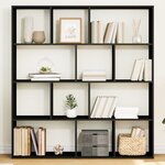 vidaXL Bibliothèque noir 132x29x141 5 cm bois d'ingénierie