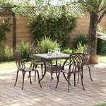 vidaXL Ensemble de tables de jardin 5 Pièces Bronze Aluminium coulé