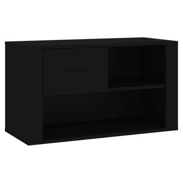 vidaXL Armoire à chaussures Noir 80x35x45 cm Bois d'ingénierie