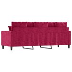 vidaXL Canapé à 3 places Rouge bordeaux 180 cm Velours