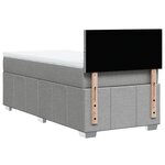 vidaXL Sommier à lattes de lit et matelas Gris clair 90x190 cm Tissu
