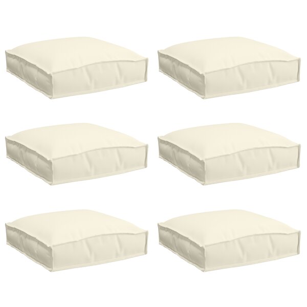 vidaXL Coussins de palette pour siège 6 Pièces Crème 40x40x8 cm Tissu Oxford