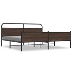 vidaXL Cadre de lit en métal sans matelas chêne marron 180x200 cm